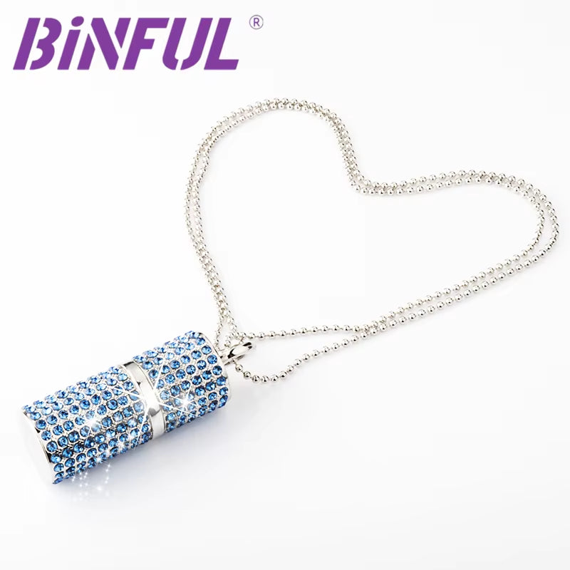 USB Flash Drive 512GB Pendrive 64GB 128GB 256GB 1T Pen Drive U Disk USB Drive Irish Diamond Crystal Memory Necklace Stick