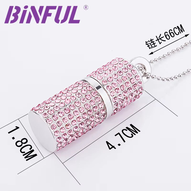 USB Flash Drive 512GB Pendrive 64GB 128GB 256GB 1T Pen Drive U Disk USB Drive Irish Diamond Crystal Memory Necklace Stick