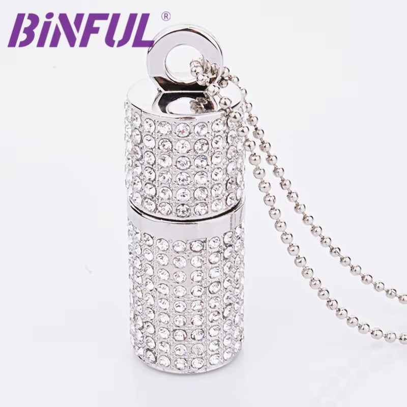 USB Flash Drive 512GB Pendrive 64GB 128GB 256GB 1T Pen Drive U Disk USB Drive Irish Diamond Crystal Memory Necklace Stick