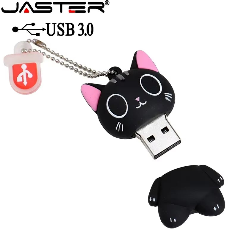 Cartoon Cat USB Flash Drive Usb Pendrive Et 4GB 8GB 16GB 32GB 64GB Mini USB 3.0 Bulk Gift Usb Memory Stick U Disk
