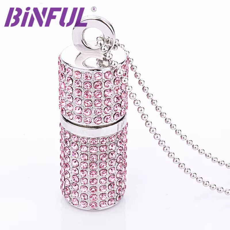 USB Flash Drive 512GB Pendrive 64GB 128GB 256GB 1T Pen Drive U Disk USB Drive Irish Diamond Crystal Memory Necklace Stick