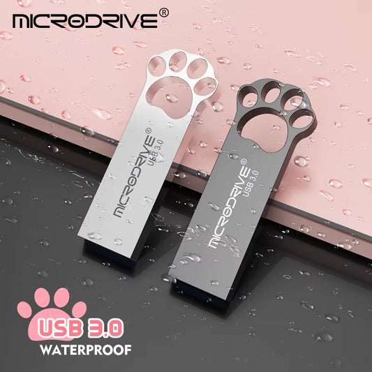 Cat Claw Metal USB 3.0 Flash Drive 16GB 32GB Pen Drive Waterproof Pendrive 64GB 128GB Thumb Drive U Disk Memory Stick Gift
