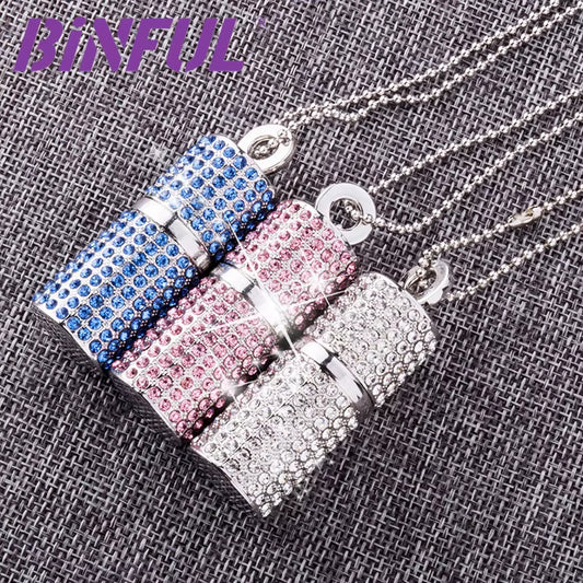 USB Flash Drive 512GB Pendrive 64GB 128GB 256GB 1T Pen Drive U Disk USB Drive Irish Diamond Crystal Memory Necklace Stick