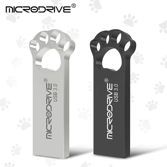 Cat Claw Metal USB 3.0 Flash Drive 16GB 32GB Pen Drive Waterproof Pendrive 64GB 128GB Thumb Drive U Disk Memory Stick Gift